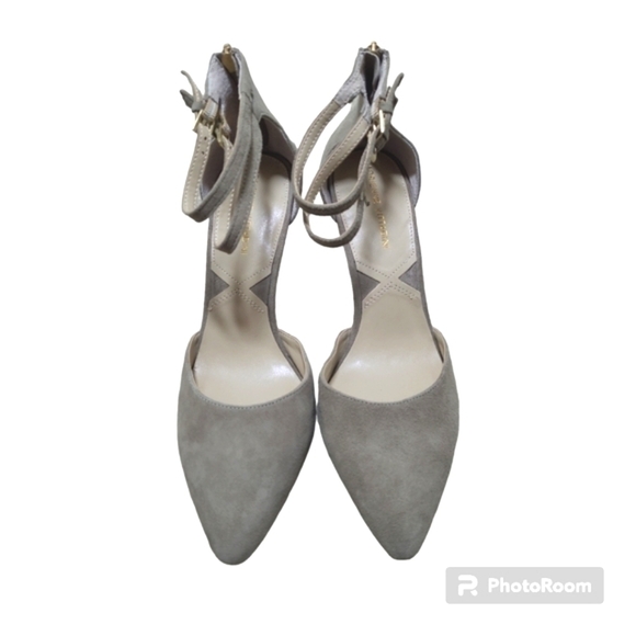 Adrienne Vittadini Taupe Suede Heels Size 9M - Picture 9 of 13